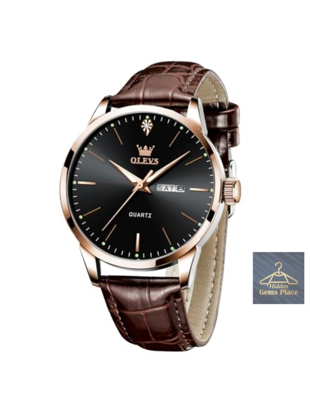 Mens Dress Waterproof Leather Casual Watch with Date Quartz Movement